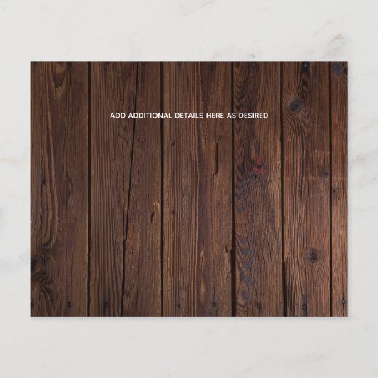 Budget Landelijke Fotocollage Save The Dates Hout (Achterkant)