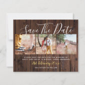 Budget Landelijke Fotocollage Save The Dates Houte (Voorkant)