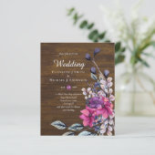 BUDGET Landelijke Fuchsia Bloemen Bosbruiloft (Staand voorkant)