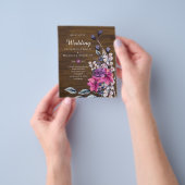 BUDGET Landelijke Fuchsia Bloemige Bosbruiloft Flyer (Hand)
