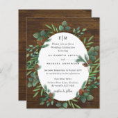 Budget Landelijke Groene Bos Huwelijksuitnodiginge (Voorkant / Achterkant)