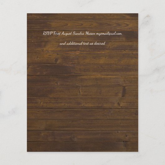 Budget Landelijke Groene Bos Huwelijksuitnodiginge (Achterkant)