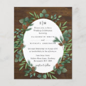 Budget Landelijke Groene Bos Huwelijksuitnodiginge (Voorkant)