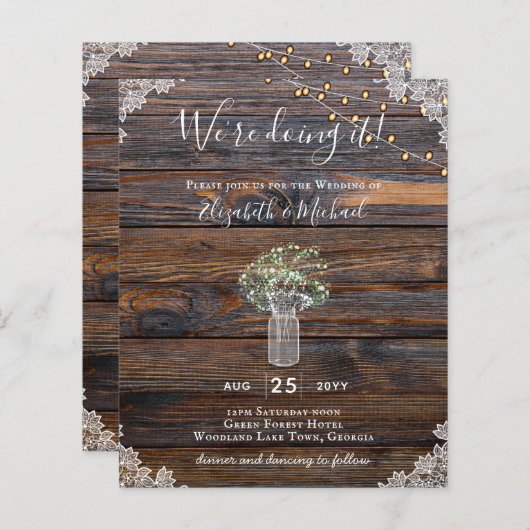 BUDGET Landelijke Gypsophila Lichten Metsglazen Ui (Voorkant / Achterkant)