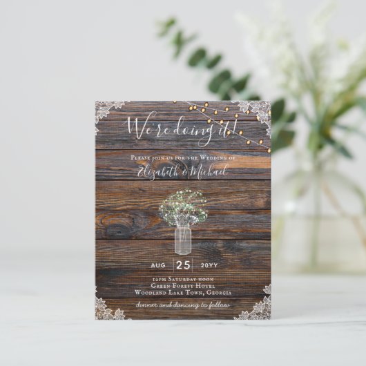 BUDGET Landelijke Gypsophila Lichten Metsglazen Ui (Staand voorkant)