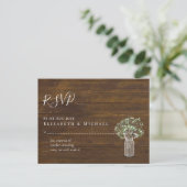 Budget Landelijke Gypsophila Muurvaas Bruiloft RSV Briefkaart (Staand voorkant)