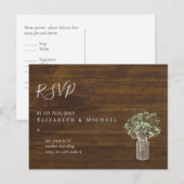 Budget Landelijke Gypsophila Muurvaas Bruiloft RSV Briefkaart (Voorkant / Achterkant)