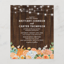 Budget Landelijke Herfst Bloemige Trouw Uitnodigin