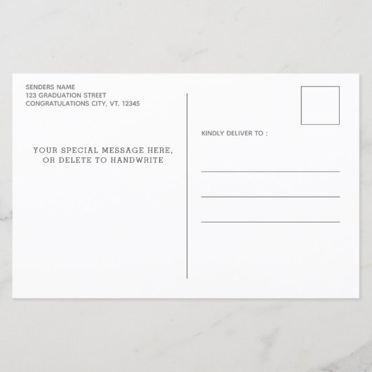 Budget Landelijke Houten Foto Afstudeer Uitnodigin (Achterkant)