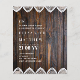 BUDGET Landelijke Houten Kanten Trouw Uitnodiging