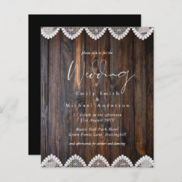 Budget Landelijke Houten Kanten Trouw Uitnodiginge