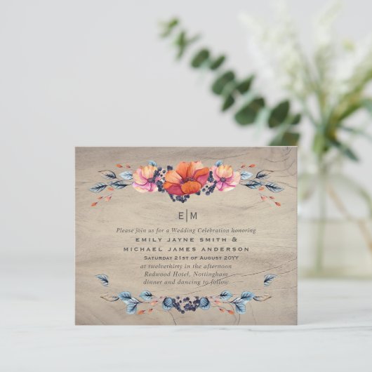 Budget Landelijke Houten Sinaasappel Huwelijksuitn (Staand voorkant)