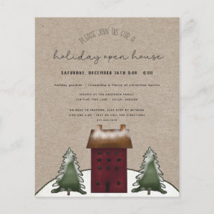 Budget Landelijke Kerst Open Huis Uitnodiging Flyer