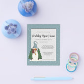 Budget Landelijke Kerst Sneeuwman Open Huis Flyer (Enkel)