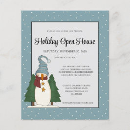 Budget Landelijke Kerst Sneeuwman Open Huis Flyer