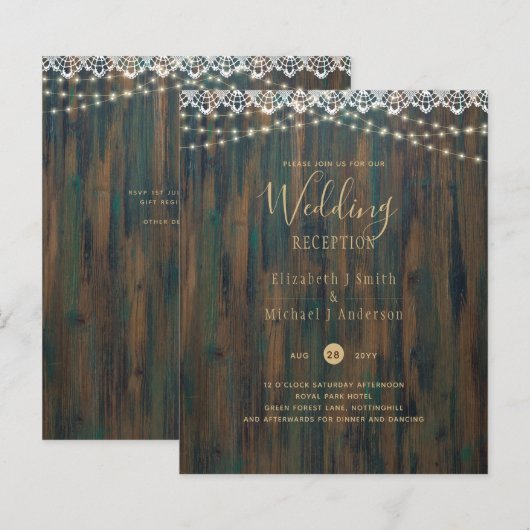 BUDGET LANDELIJKE LICHTEN KANTEN TROUWONTVANGST UI (Voorkant / Achterkant)