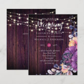 BUDGET Landelijke paarse bloemen oranje trouw uitn (Voorkant / Achterkant)