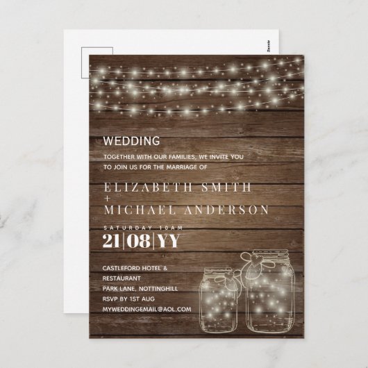 Budget Landelijke Pottenlampen Uitnodigingen - ELK (Voorkant / Achterkant)