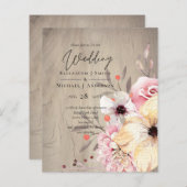 BUDGET Landelijke pruim gember vijgen trouw uitnod (Voorkant / Achterkant)