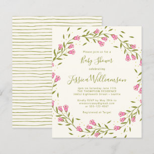 Budget Landelijke Roze Tuin Bloemen Baby Shower
