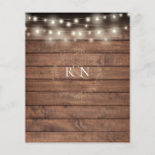 Budget Landelijke Slingerlampjes Huwelijksuitnodig (Achterkant)