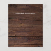 Budget Landelijke Typografie Houten Trouwuitnodigi (Achterkant)