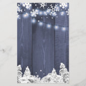 Budget landelijke winter sneeuwvlokken trouwuitnod flyer (Achterkant)