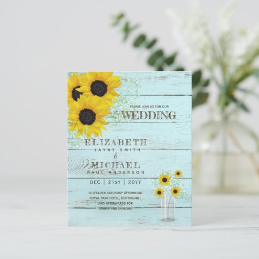 BUDGET Landelijke Zonnebloem Baby's Adem Trouw Uit (Staand voorkant)