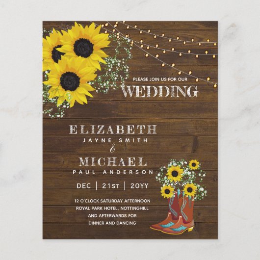 BUDGET Landelijke Zonnebloem Baby's Adem Trouw Uit (Voorkant)