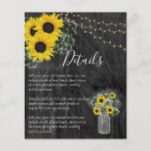 BUDGET Landelijke Zonnebloem Bruiloft Details Bijl (Voorkant)