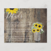 BUDGET Landelijke Zonnebloem Bruiloft Details Bijl (Voorkant)