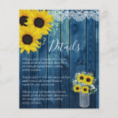 BUDGET Landelijke Zonnebloem Bruiloft Details Bijl (Voorkant)