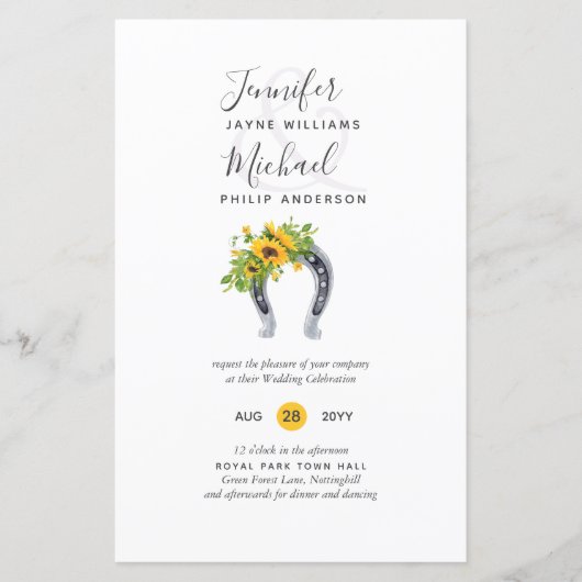 BUDGET Landelijke Zonnebloem Hoefijzer Schuur Trou (Voorkant)