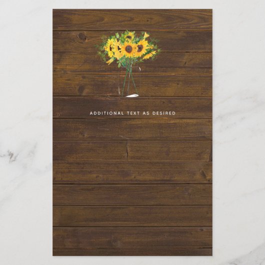 Budget Landelijke Zonnebloemen Baby's Adem Krijtst (Achterkant)