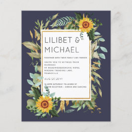 Budget Landelijke Zonnebloemen BOHO Groene Huwelij Flyer