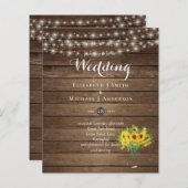 BUDGET Landelijke Zonnebloemen Bos Bruiloftsinvati (Voorkant / Achterkant)