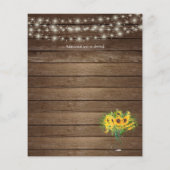 BUDGET Landelijke Zonnebloemen Bos Bruiloftsinvati (Achterkant)