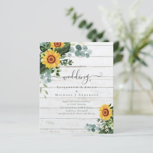 BUDGET Landelijke Zonnebloemen Eucalyptus Bladeren (Staand voorkant)