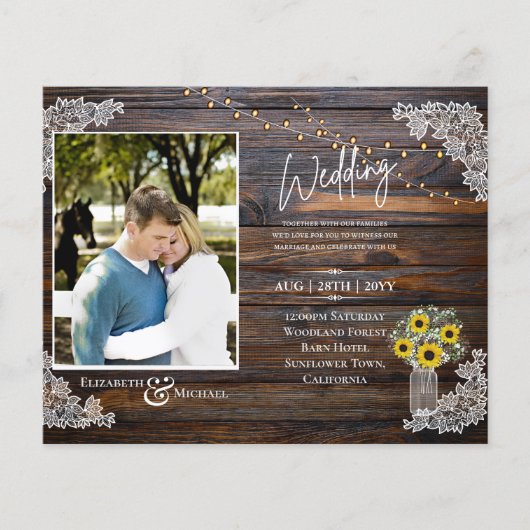 BUDGET Landelijke Zonnebloemen Foto Huwelijksuitno (Voorkant)