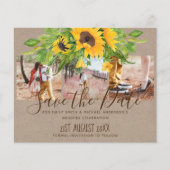 Budget Landelijke Zonnebloemen Foto Save The Dates (Voorkant)