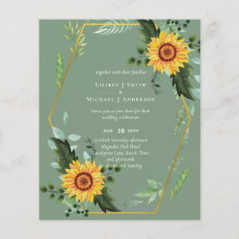 BUDGET Landelijke Zonnebloemen Groene Bladeren Bru Flyer