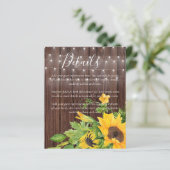 BUDGET Landelijke Zonnebloemen Huwelijksdetails Bi (Staand voorkant)