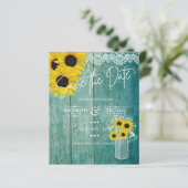 Budget Landelijke Zonnebloemen Kant Mason Jar Brui (Staand voorkant)