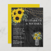 BUDGET Landelijke Zonnebloemen Lichtjes Trouw Uitn (Voorkant / Achterkant)