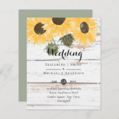 Budget Landelijke Zonnebloemen Mosgroene Bladeren  (Voorkant / Achterkant)