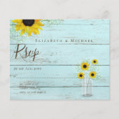 BUDGET Landelijke Zonnebloemen RSVP Bruiloft (Voorkant)