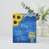 BUDGET Landelijke Zonnebloemen RSVP Bruiloft (Staand voorkant)