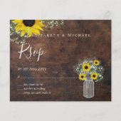BUDGET Landelijke Zonnebloemen RSVP Bruiloft (Voorkant)