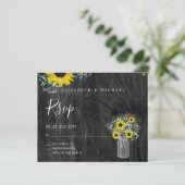 BUDGET Landelijke Zonnebloemen RSVP Bruiloft (Staand voorkant)