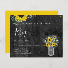 BUDGET Landelijke Zonnebloemen RSVP Bruiloft